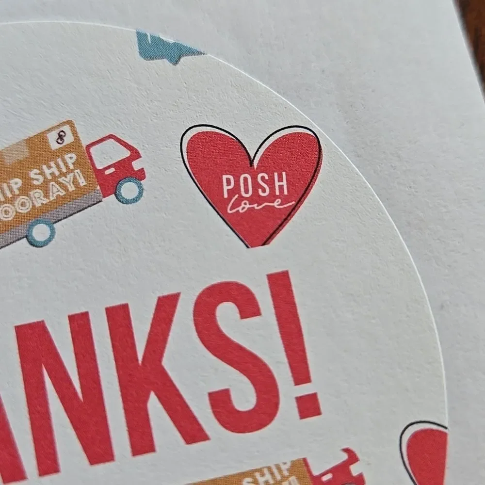 Thanks Stickers Sheet Poshmark Posh Swag Merch RARE big Sticker 1 Sheet 12 Indiv
